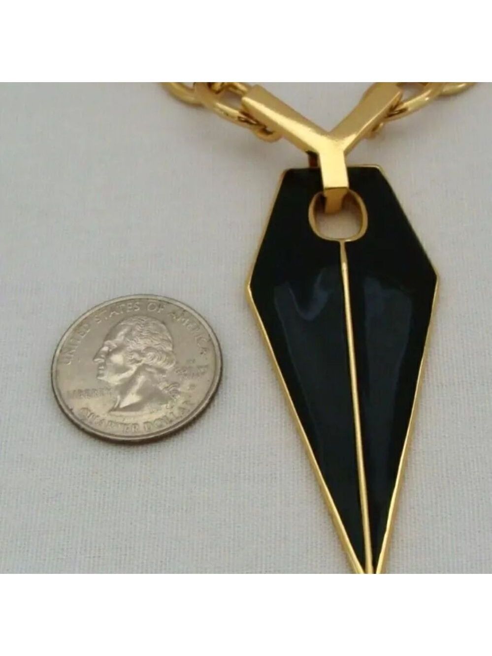 Rebecca Minkoff Gold-Tone And Black Enamel Blade Necklace - Picture 4 of 13